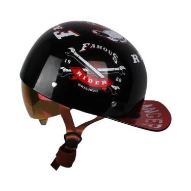 Imagem de Capacete De Motocicleta Retrô Vintage Uchoose, Estilo Boné De Beisebol