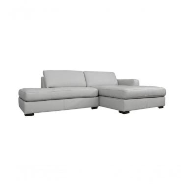 Imagem de Sofá De Couro Com Chaise N.y. 3 Lugares Off White 2,34 M - Mempra