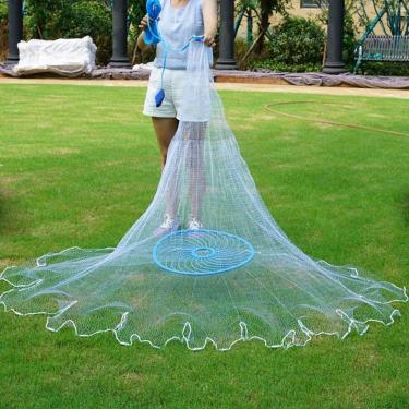 Imagem de Rede Tarrafa Chinesa Disco 4 Metros Pescaria Pesca Peixe Malha 5 Multifilamento Mar Resistente