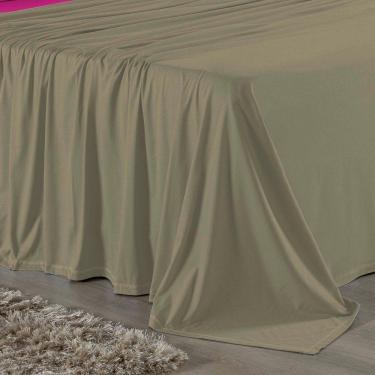 Imagem de Jogo De Cama Casal Viúva Nobre 4 Peças Malha 100% Algodão - Avelã / Pink