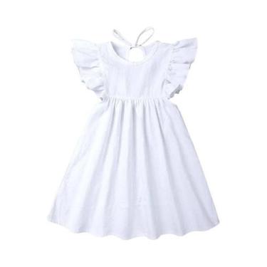 Imagem de Vestidos De Bebê Em Linho Branco Com Renda Para Meninas, Verão, Festa 