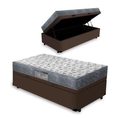 Imagem de Cama Box Baú Solteiro + Colchão D33 - Ortobom - Iso 100 88x188x60cm