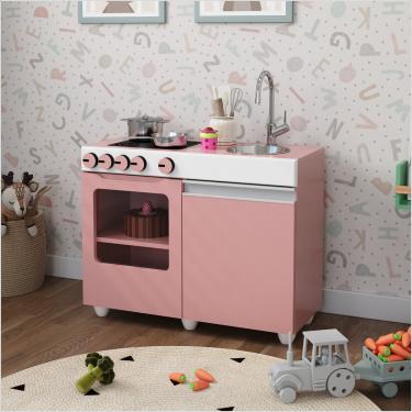 Imagem de Mini Cozinha Infantil Luli Com Pia E Fogao Rosa Branco