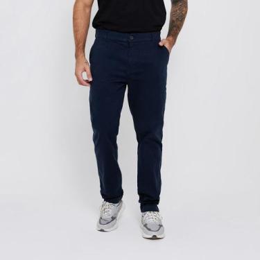 Imagem de Calça Social Chino Slim Jose DOCT, 42, Azul marinho