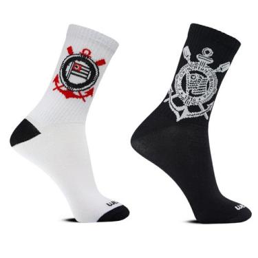 Imagem de Kit 2 Pares Meia Esportiva Futebol Running Bike Corinthians, Corinthia