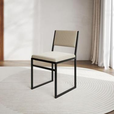 Imagem de Cadeira de Jantar Industrial Isa Assento em Veludo para Mesa Sala de J