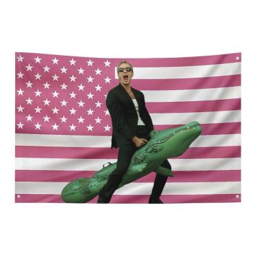 Imagem de Decoração de tapeçaria para pendurar na parede Design engraçado da bandeira americana