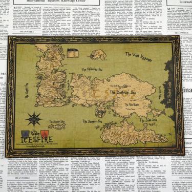 Imagem de Pôster pintando um mapa das Crônicas de Gelo e Fogo 30x42cm Vintage