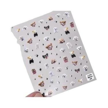 Imagem de Adesivos De Unha 3D Em Relevo Com Animais, Autoadesivos, Cães, Gatos, 