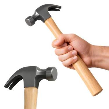 Imagem de Martelo Unha Aço Grande Madeira Ergonômico Profissional 33cm - CLICK H
