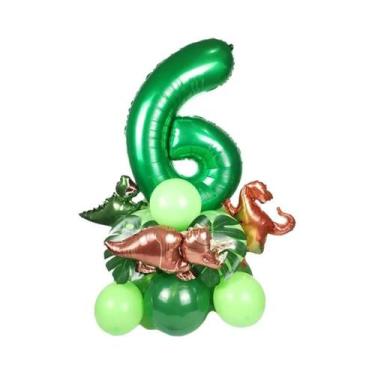 Imagem de Balões De Dinossauro Verdes 21pcs Decorações Para Festa De Aniversário