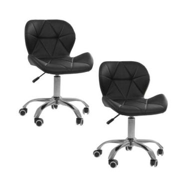 Imagem de Kit 02 Cadeiras Office Eiffel Slim Ajustável Oficial Preto - Oficial W