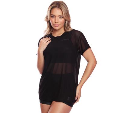 Imagem de Blusa Tule Transparente Treino Academia Fitness Casual-Feminino