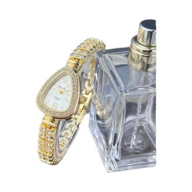 Imagem de Relógio De Luxo Feminino Com Quartzo, Caixa De Liga Com Diamantes E De
