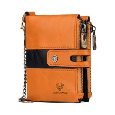 Imagem de Carteira De Couro Feminina Com Bloqueio RFID, Porta-Cartões De Crédito