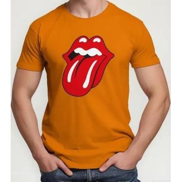 Imagem de Camiseta Camisa Adulto Feminina Masculina Algodão Banda de Rock Rollin
