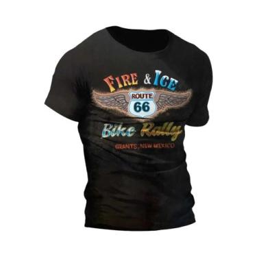 Imagem de Camiseta Vintage Oversized Masculina US Route 66 Tamanho Europeu Casua