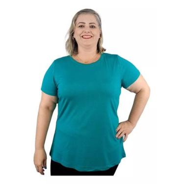Imagem de Camiseta T-shirt Blusa Plus Size Feminina Básica - Coalizão Fashion, V