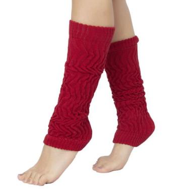 Imagem de Polaina Fitness Treino Algodão Meia Aeróbica Inverno - Vekyo, Vermelho