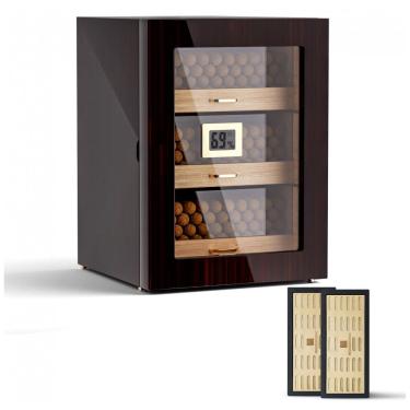 Imagem de Umidor para Charutos 150 Unidades com Prateleiras e Higrômetro Digital, 110 Volts, Woodronic, Marrom