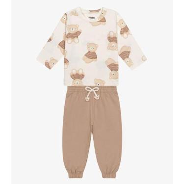 Imagem de Conjunto Camiseta Com Calça Masculino Trick Nick Bege, M, Bege