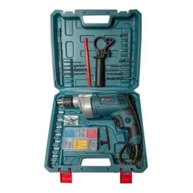 Imagem de Furadeira De Impacto 220v 13mm Com Kit Acessórios 28pcs + Maleta Hongd