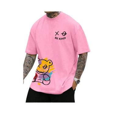 Imagem de Camiseta Masculina Oversized Respirável E Macia Com Estampa Minimalist