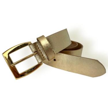 Imagem de Cinto feminino couro legítimo elegante premium cores - RIJEERO, Dourad