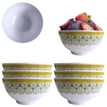 Imagem de 6 Tigelas Bowl em Melamina Oriental 720ml Para Sobremesas - Fx