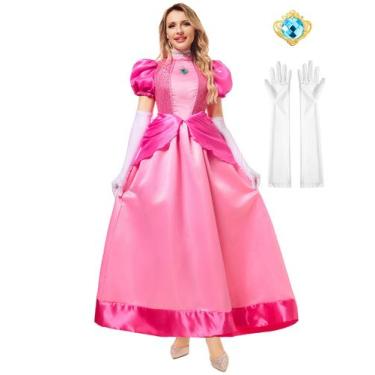 Imagem de Fantasia de princesa: vestido rosa engraçado com luvas XL - Funna