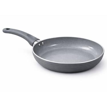 Imagem de Frigideira Indução Cerâmica Antiaderente 28cm Cinza Alumínio Fogão Elétrico