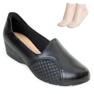 Imagem de Sapato Modare Anabela e Meia MD22-70142, Preto, 37