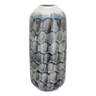 Imagem de VASO DECORATIVO ENFEITE PLANTA CERÂMICA 32x14x14cm AZUL