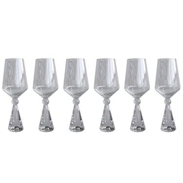 Imagem de Conjunto 6 Taças Diamond de Vidro com Base de Cristal Transparente 595ml BJ0030 BTC