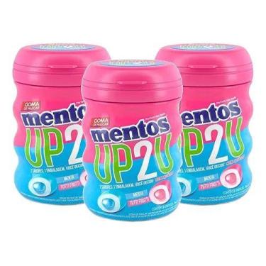 Imagem de Kit 3 Mentos Pote Up 2U TuttiFrutti e Menta Goma de Mascar Sem Açucar
