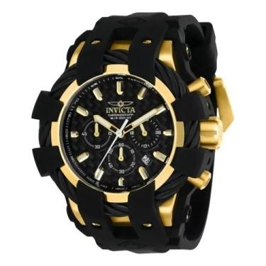 Imagem de Relógio Masculino 23861 Preto Caixa 52mm Á prova d água - MR Esportivo