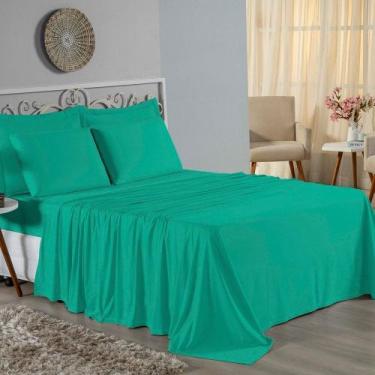 Imagem de Jogo de Cama Casal Nobre 4 Peças Lençol com Elástico de 30cm de Altura