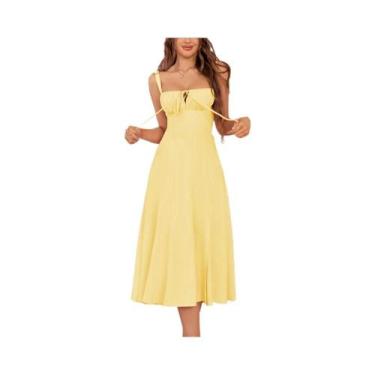 Imagem de Vestido Feminino Longo Elegante De Verão Sem Mangas Com Bojo E Alças F