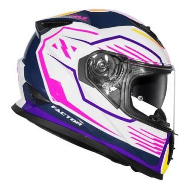 Imagem de Capacete moto norisk ff302 soul ii factor white/pink branco rosa femin