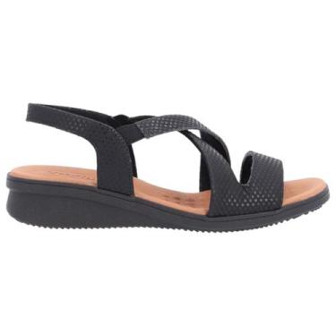 Imagem de Sandália Usaflex Anabela Tira Elastico Feminina, Preto, 37