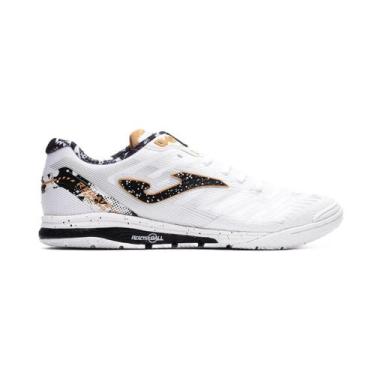 Imagem de Chuteira de Futsal Joma Regate Rebound Branca Preto Dourado - Masculin