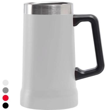 Imagem de Copo Térmico de Cerveja e Chopp Café Aço Inox com alça Luxo 710ml  - W