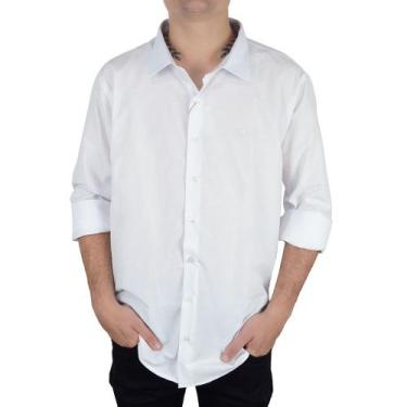 Imagem de Camisa Social Masculina Ogochi ML Plus Size Branca - 001520, G1, Branc