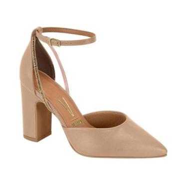 Imagem de Sandália Vizzano 1285.449 Scarpin Feminino, 38, Nude, Rosa, Dourado, O