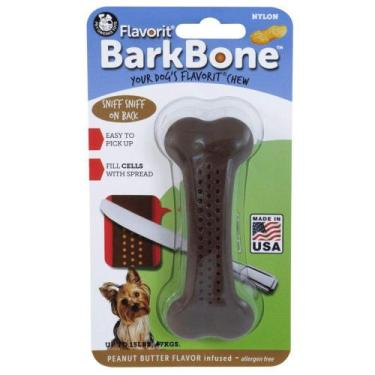 Imagem de Brinquedo Mordedor Cães Pet Qwerks BarkBone Manteiga de Amendoim P