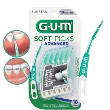 Imagem de Palito Interdental Alongado Cabo Curvado Soft Picks GUM Advanced com E