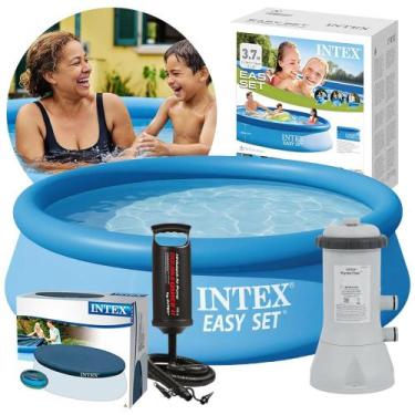 Imagem de Kit Piscina Inflável 5.621 Litros + Filtro 220v Capa Bomba Intex