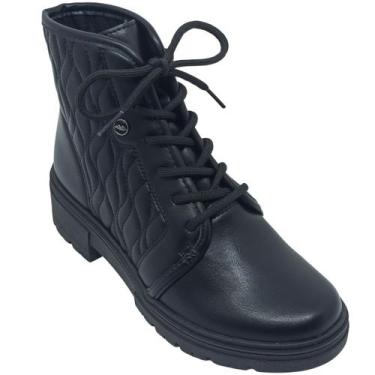 Imagem de Bota Dakota Feminina com Cadarço e Costura Lateral Cor:PretoTamanho:35