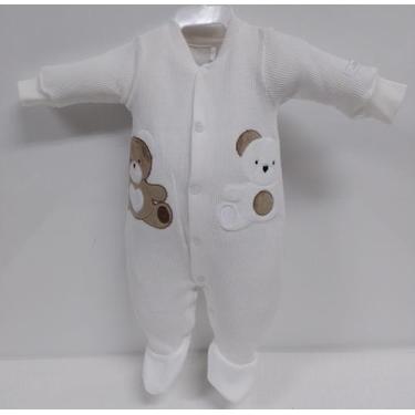 Imagem de Macacão Longo Luxo Bebê Unissex Neutro Bordado Lessa B9142 - Lessa Kid
