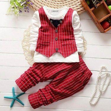 Imagem de Terno Conjunto Social Masculino Infantil Pajem Camisa Colete - anjo da